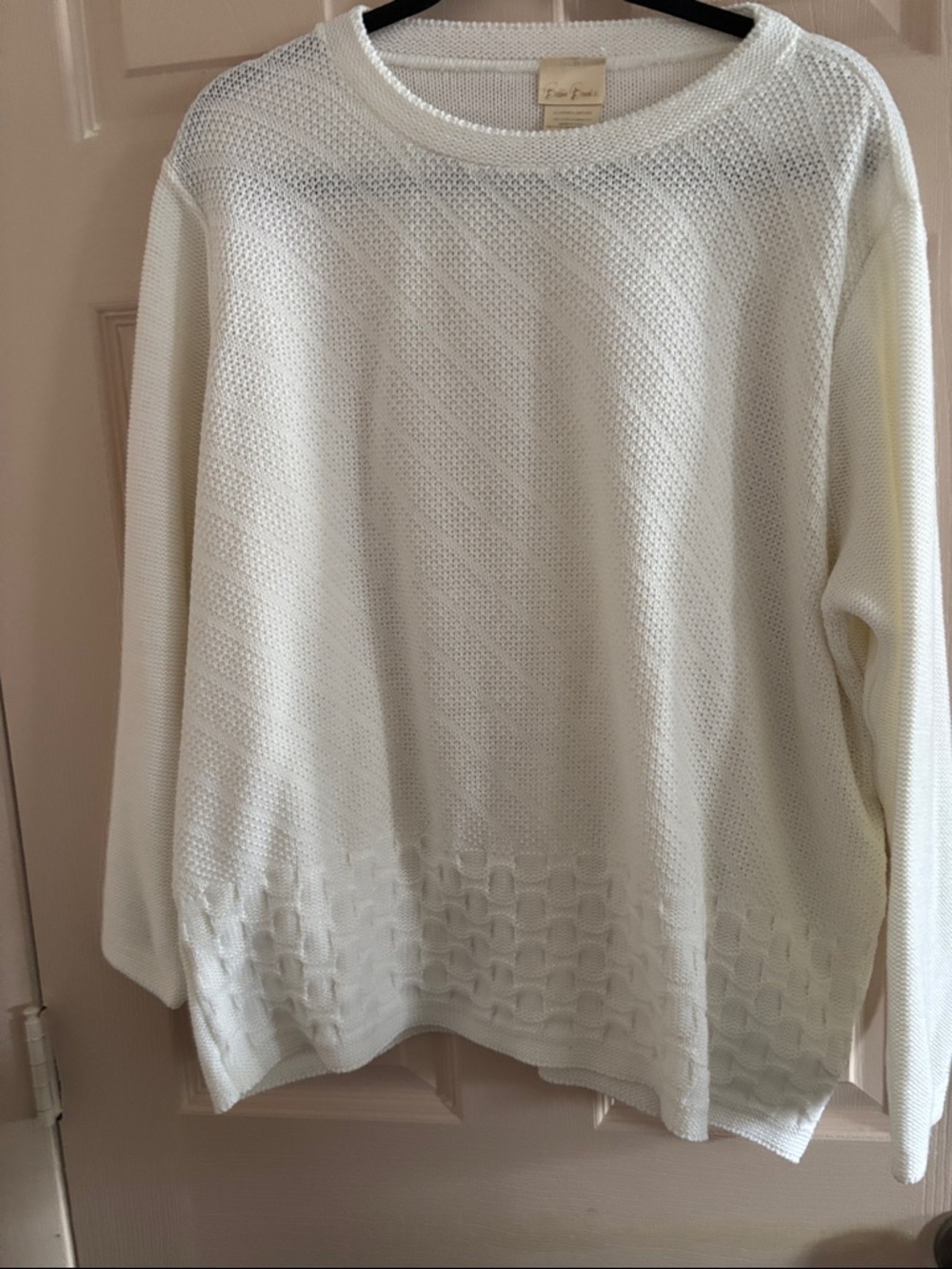 Bobbie Brooks Cream Textured Crewneck Sweater